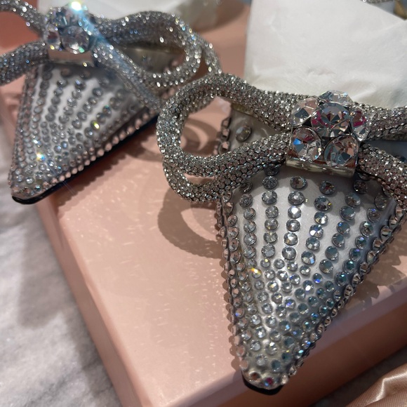 MACH & MACH Double Bow PVC Crystal Rays Flats (15mm) NIB size 38 - Picture 10 of 12
